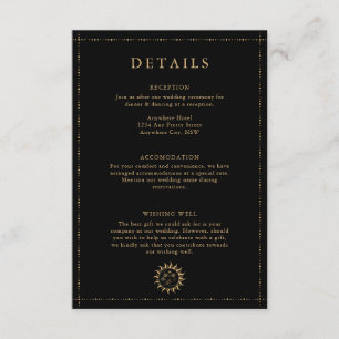 Celestial Sun and Moon Mystical Details Black Enclosure Card