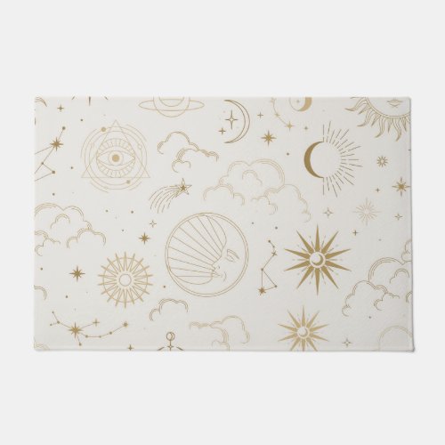 Celestial Sun and Moon Mystical Doormat