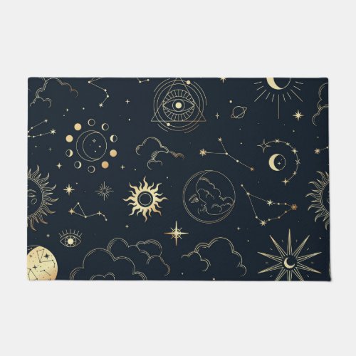 Celestial Sun and Moon Mystical  Doormat