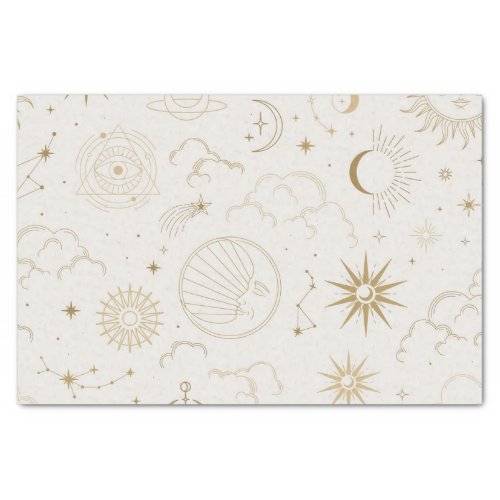 Celestial Sun and Moon Mystical Elements  Tissue P Tissue Paper