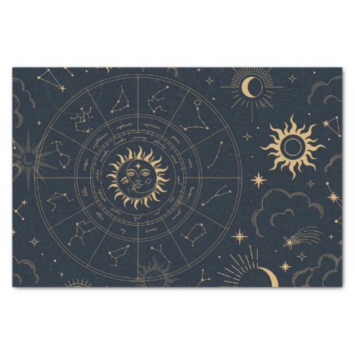 Celestial Sun and Moon Mystical Elements Tissue Pa Tissue Paper