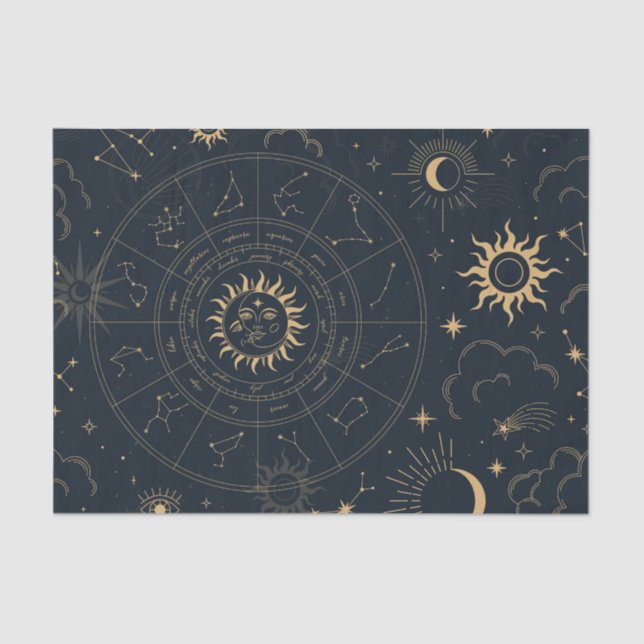 Celestial Sun and Moon Mystical Elements Tissue Pa Tissue Paper (Front)