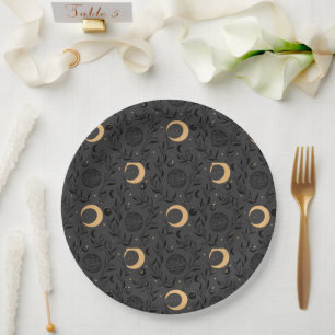 Celestial Sun and Moon Pattern Paper Plates