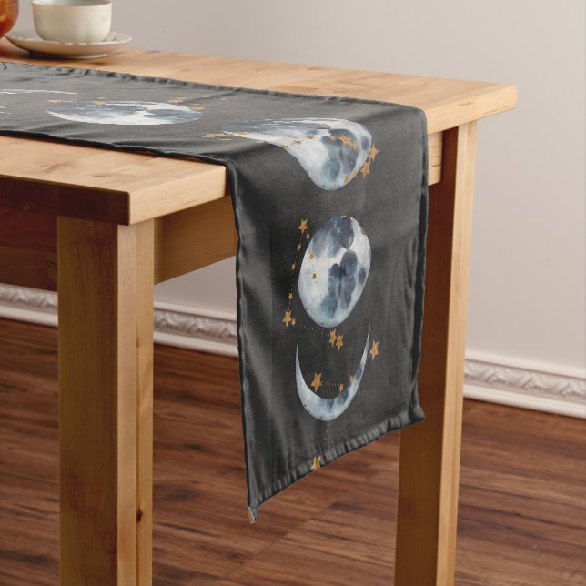 Celestial Sun and Moon Pattern Short Table Runner (In Situ)