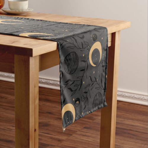 Celestial Sun and Moon Pattern Short Table Runner