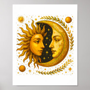 Celestial Sun And Moon  Poster