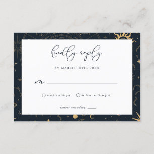 Celestial Sun and Moon Stars RSVP Card