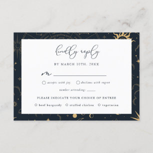 Celestial Sun and Moon Stars RSVP Card