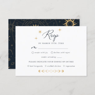 Celestial Sun and Moon Stars RSVP Card