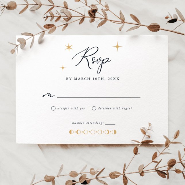 Celestial Sun and Moon Stars RSVP Card (Creator Uploaded)
