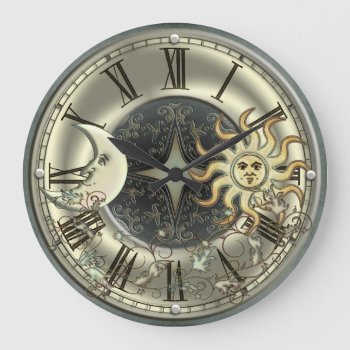 Celestial Sun And Moon Wall Clock by TheClockShop at Zazzle