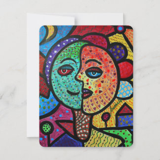 CELESTIAL SUN AND MOON WEDDING ABSTRACT COUPLE INVITATION