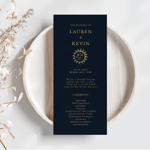 Celestial Sun and Moon Wedding Ceremony Program