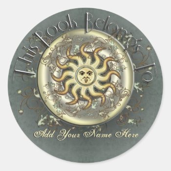 Celestial Sun Bookplate Stickers by EarthMagickGifts at Zazzle