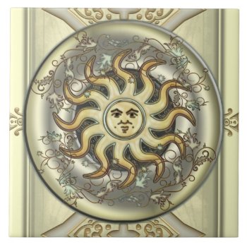 Celestial Sun Ceramic Tile by EarthMagickGifts at Zazzle