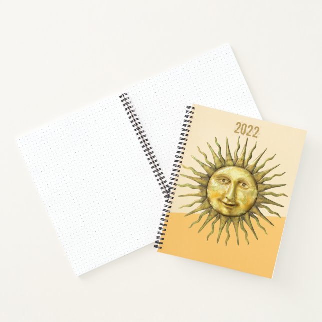Celestial Sun Face Colorblock  Bullet Journal (Inside)