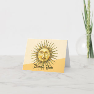 Celestial Sun Face Colorblock Thank You Card