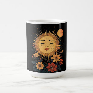 Celestial Sun Goddess with Blossoming Florals Coffee Mug