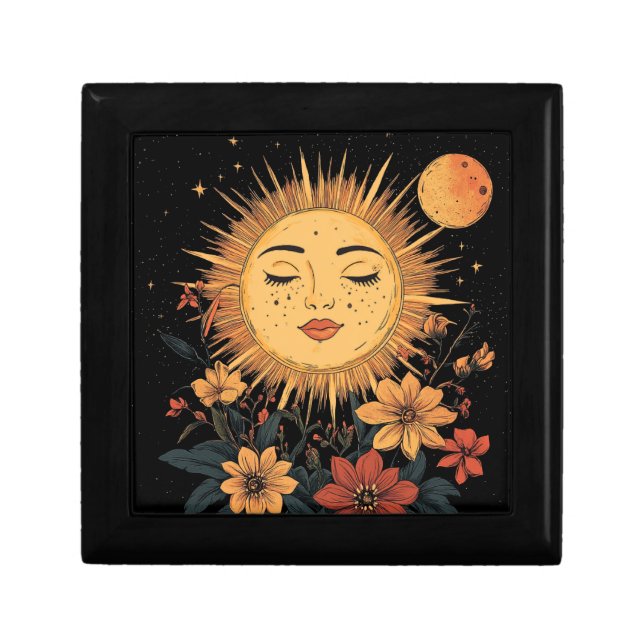 Celestial Sun Goddess with Blossoming Florals  Gift Box (Front)