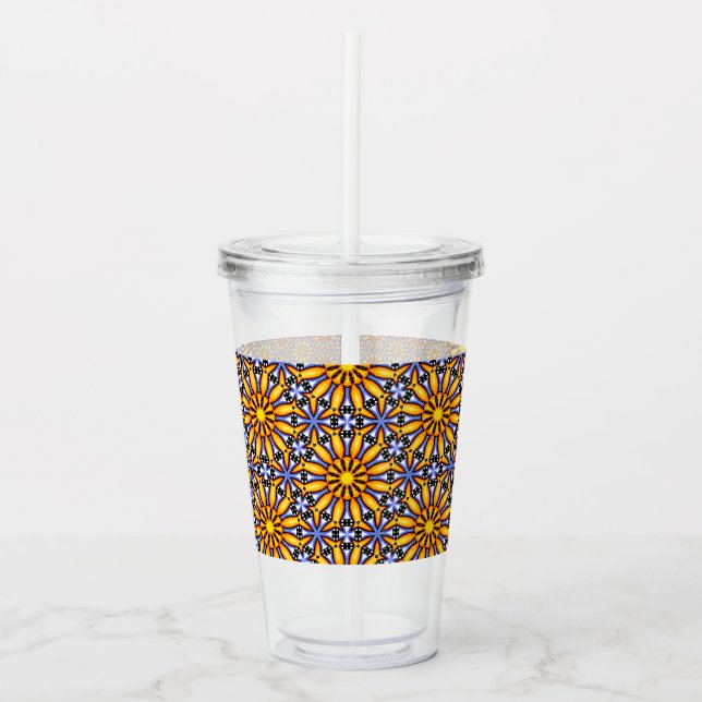 Celestial Sun Mandala Acrylic Tumbler (Front)