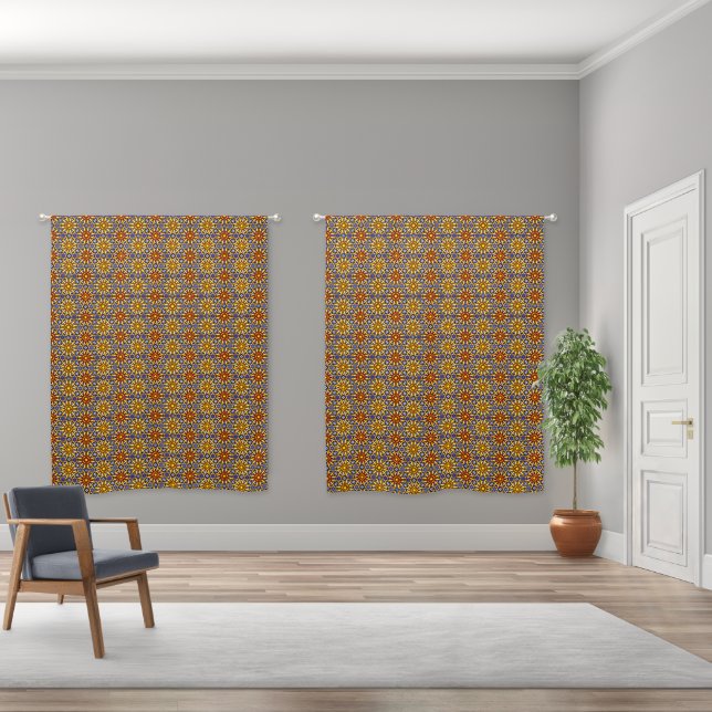 Celestial Sun Mandala  Blackout Curtains (Wide)