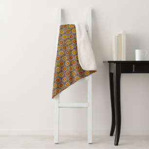Celestial Sun Mandala  Sherpa Blanket