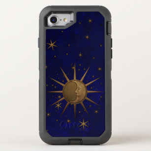 Celestial Sun Moon Brass Bas Relief Graphic OtterBox Defender iPhone SE/8/7 Case