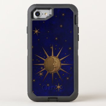 Celestial Sun Moon Brass Bas Relief Graphic Otterbox Defender Iphone Se/8/7 Case by Rage_Case at Zazzle