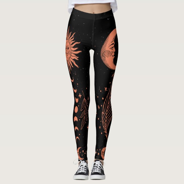 Celestial Sun Moon Celestial Leggings (Front)