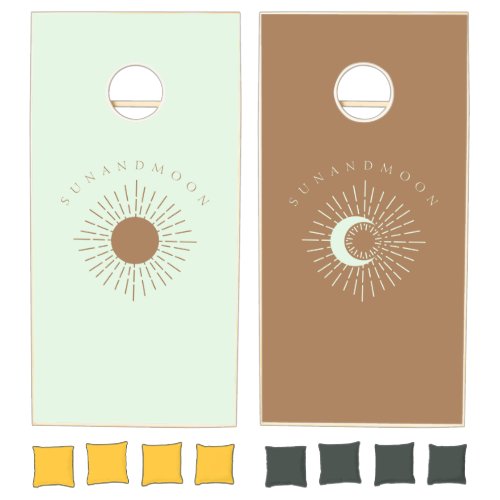 Celestial Sun Moon Cornhole Set