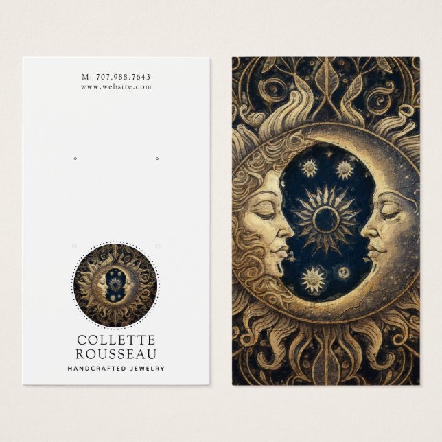 Celestial Sun Moon Earring Jewelry Display (Front & Back)