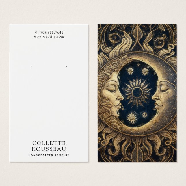 Celestial Sun Moon Earring Jewelry Display (Front & Back)