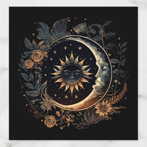 Celestial Sun  Moon Envelope Liner