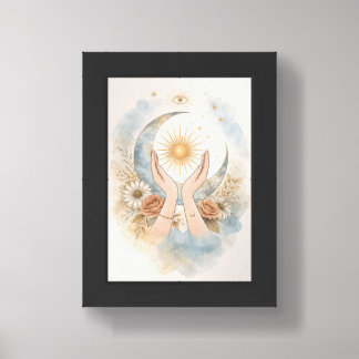 Celestial Sun Moon Hands Aesthetic Wall Art