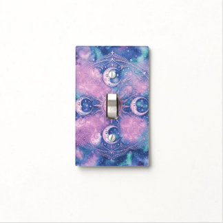 Celestial Sun & Moon Mandala Galaxy Nebula Light Switch Cover