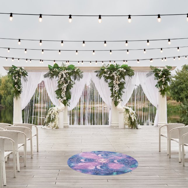 Celestial Sun & Moon Mandala Galaxy Nebula Outdoor Rug (Insitu (Wedding 1))