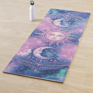 Celestial Sun & Moon Mandala Galaxy Nebula Yoga Mat