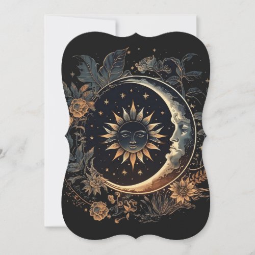 Celestial Sun  Moon Note Card