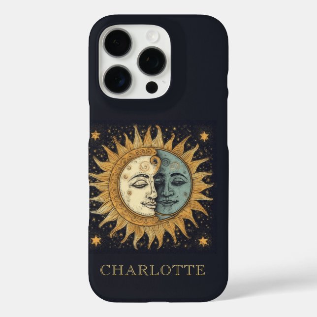Celestial Sun Moon Personalized Case-Mate iPhone Case (Back)