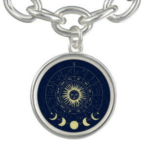 Celestial Sun Moon Phases Zodiac Bracelet