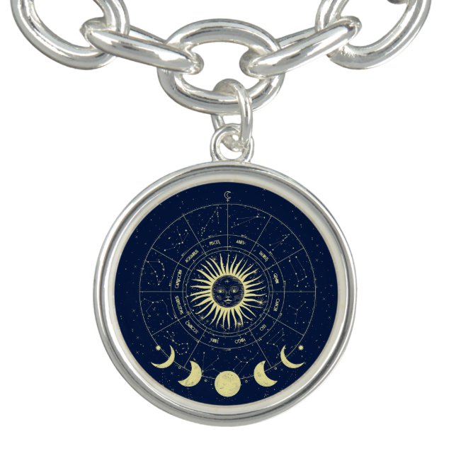 Celestial Sun Moon Phases Zodiac Bracelet (Design)