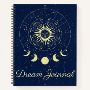 Celestial Sun Moon Phases Zodiac Dream Journal