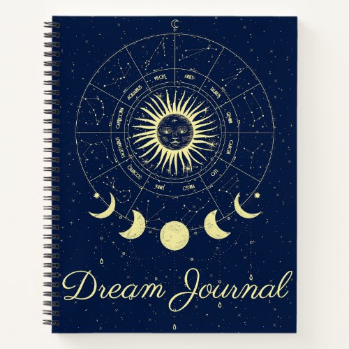 Celestial Sun Moon Phases Zodiac Dream Journal