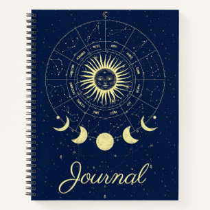 Celestial Sun Moon Phases Zodiac Journal