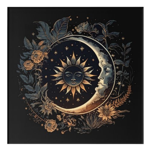 Celestial Sun  Moon Printable Acrylic Print