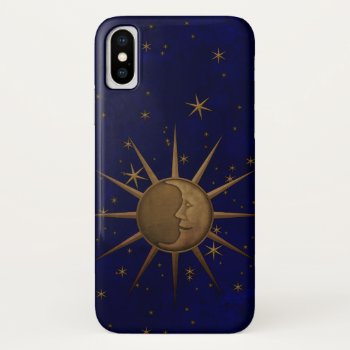Celestial Sun Moon Starry Night Iphone X Case by Rage_Case at Zazzle