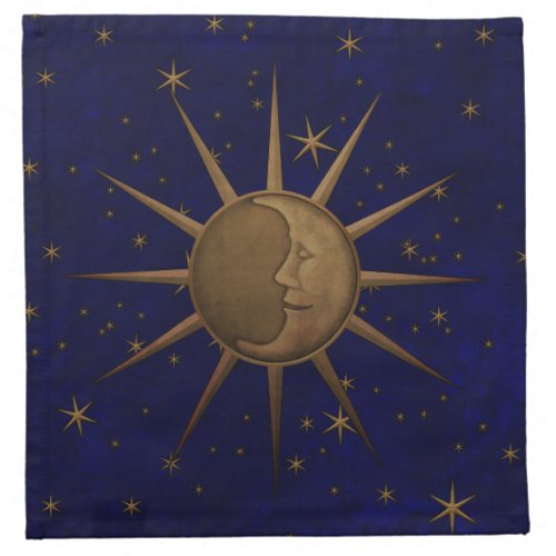 Celestial Sun Moon Starry Night Cloth Napkin