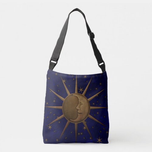 Celestial Sun Moon Starry Night Crossbody Bag