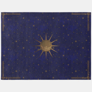 Celestial Sun Moon Starry Night Queen Outdoor Rug