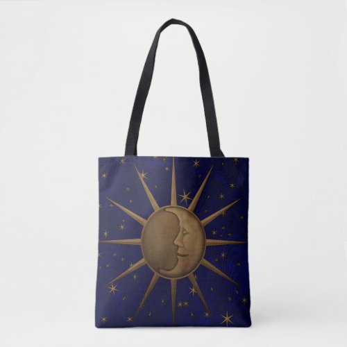 Celestial Sun Moon Starry Night Tote Bag